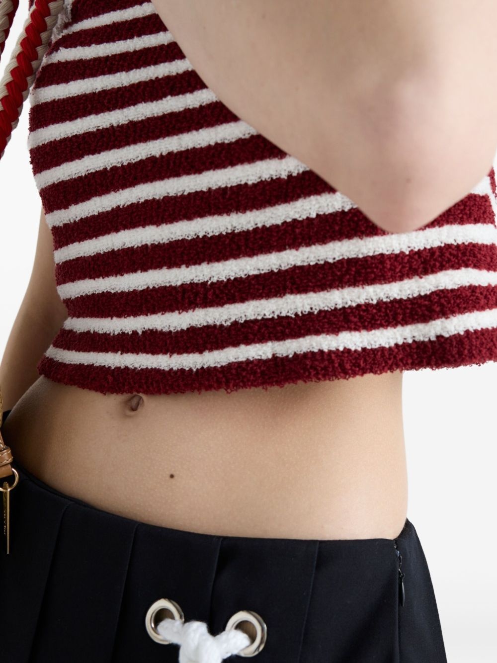 cotton bouclé polo top - 6