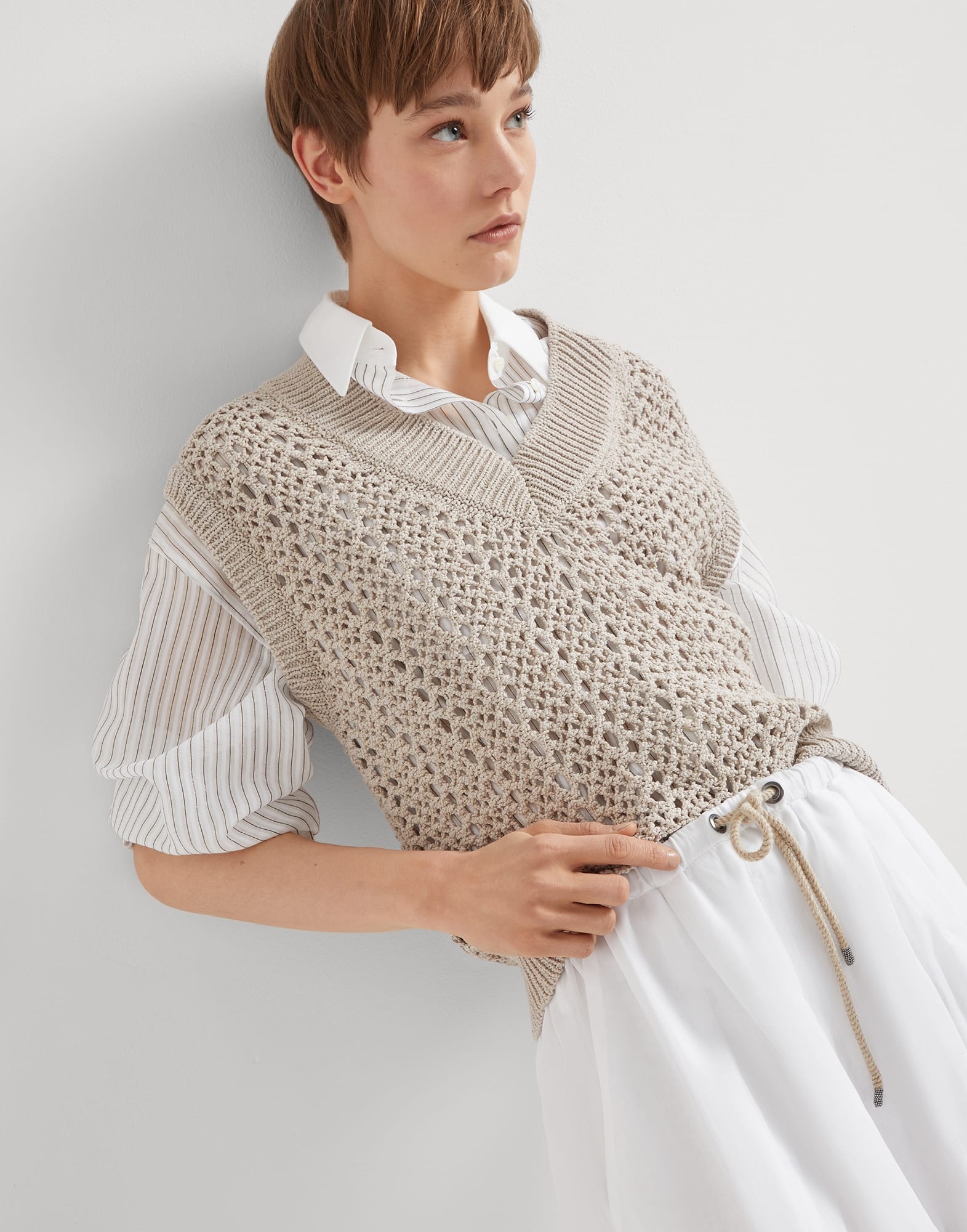 Techno cotton mesh knit top - 4