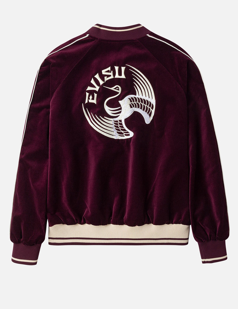 Crane and Logo Embroidery Regular Fit Reversible Bomber Jacket 3