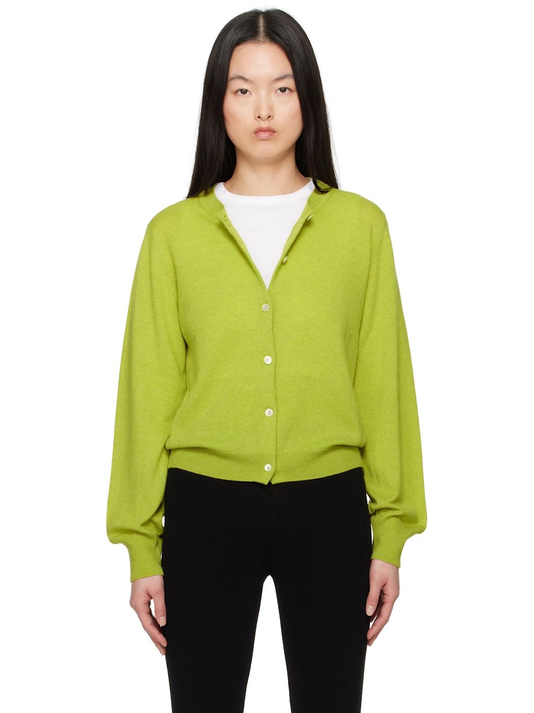 Green Enya Cashmere Cardigan - 1