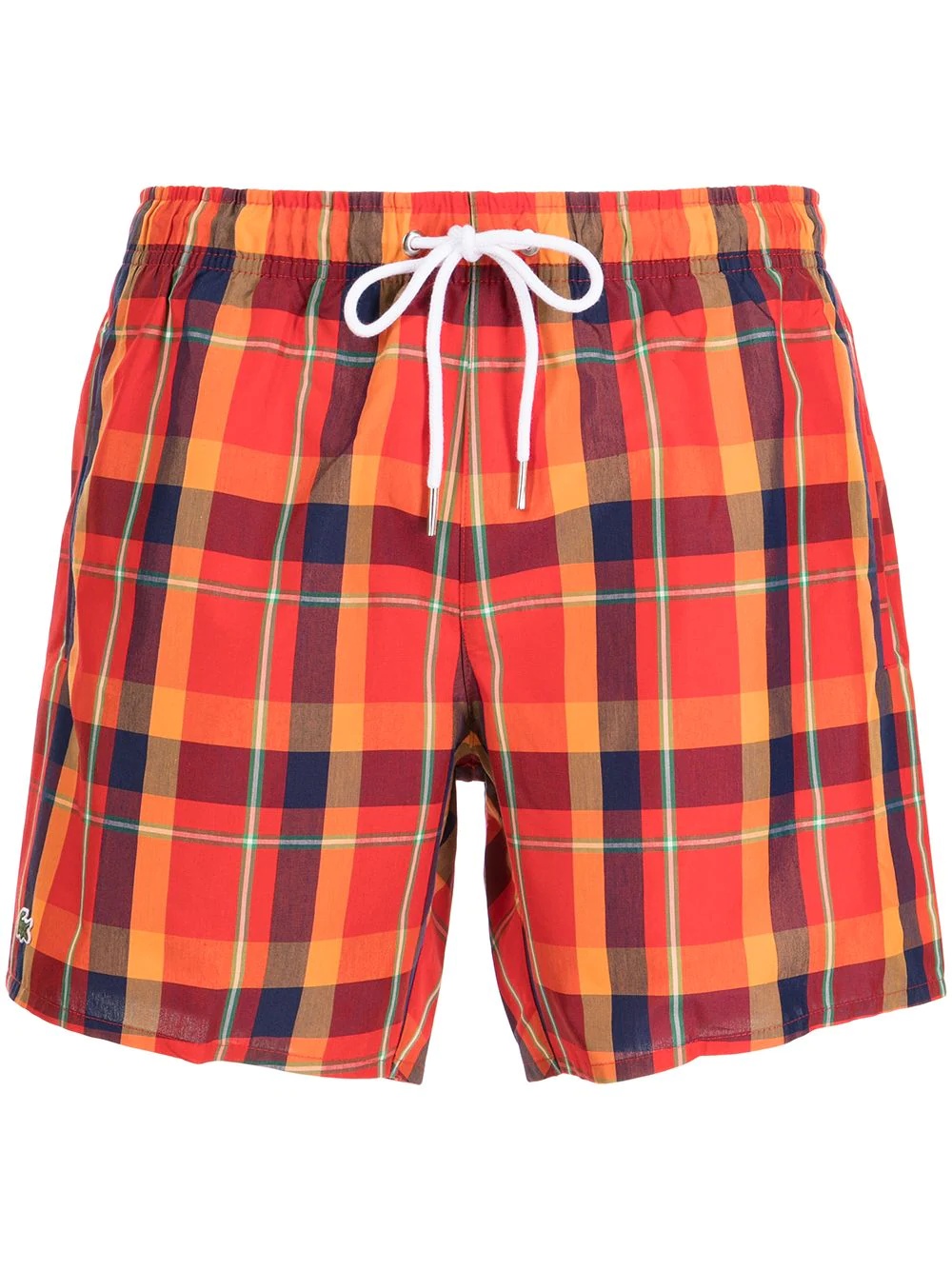 check-print drawstring swim shorts - 1