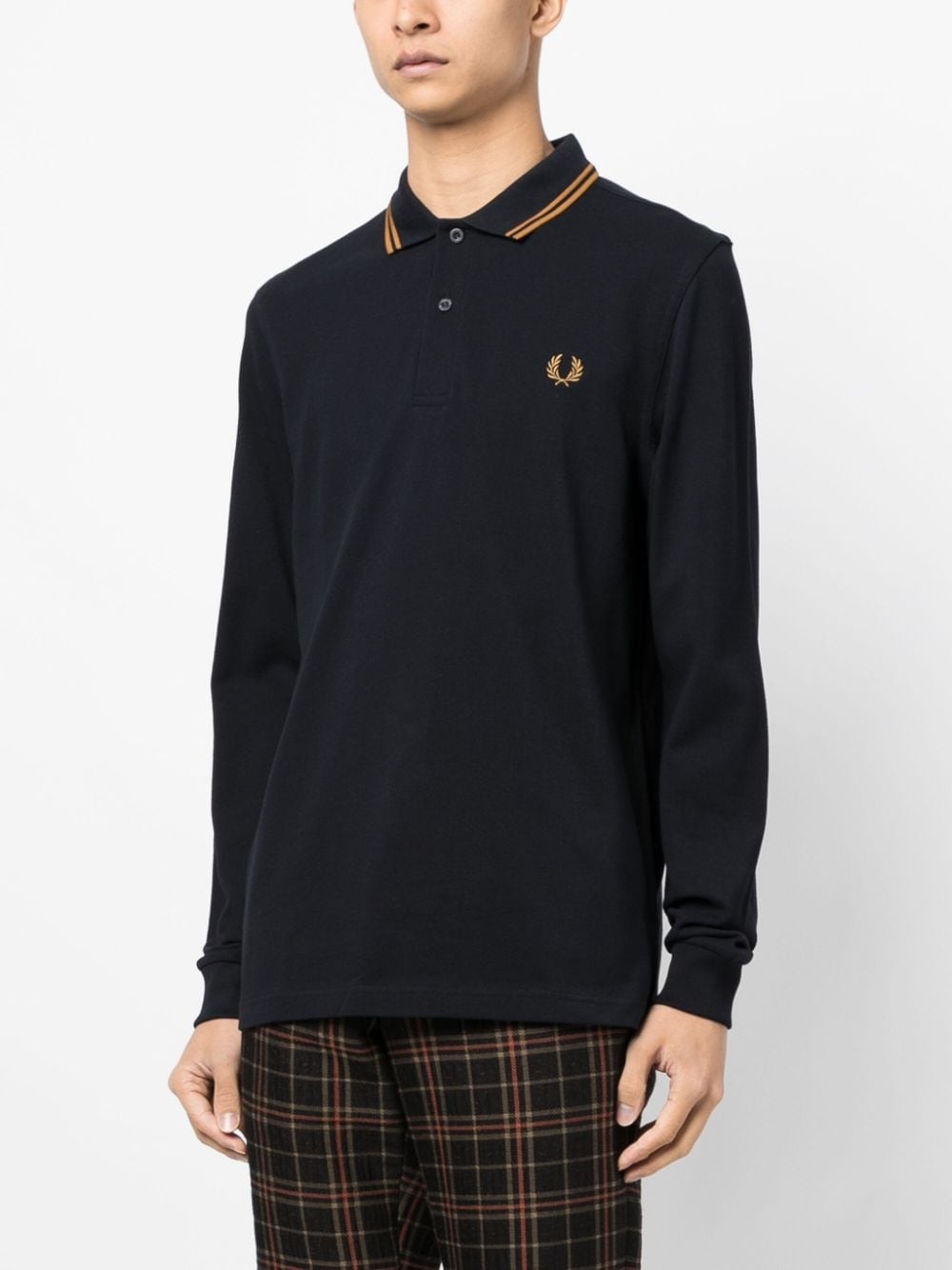 logo-embroidered long-sleeved polo shirt - 5