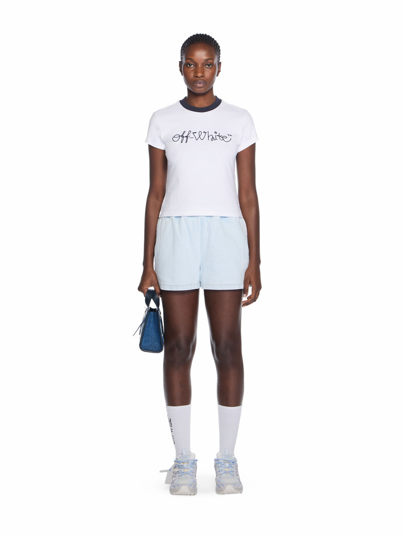 Embroidered Script Logo Fitted Logo Tee 3