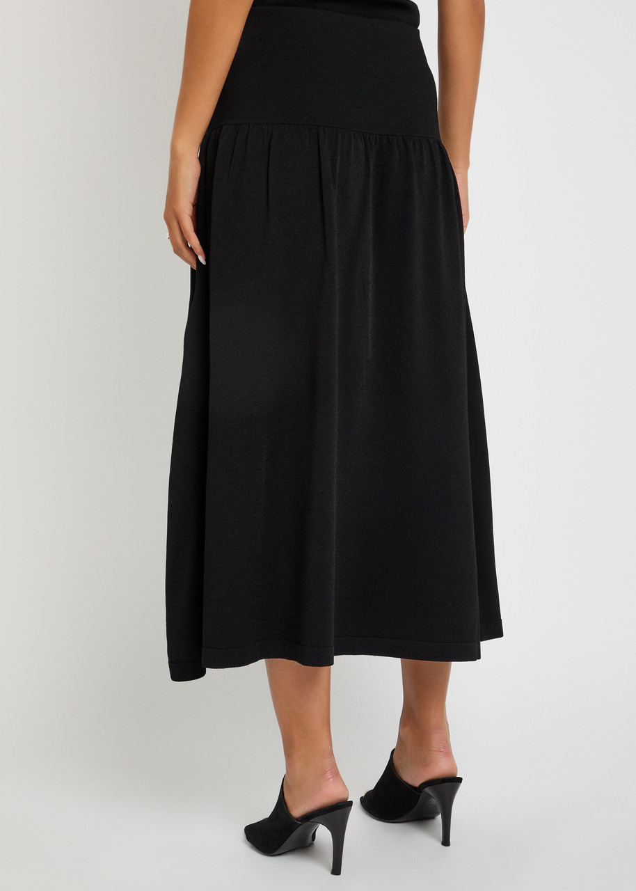 Vince Pleated Stretch-knit Midi Skirt - 3
