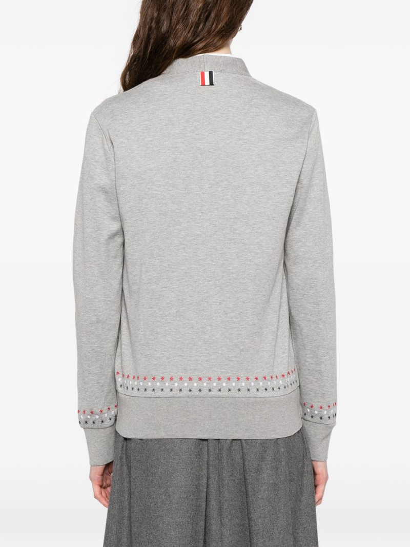 snowflake-embroidered cotton cardigan 4