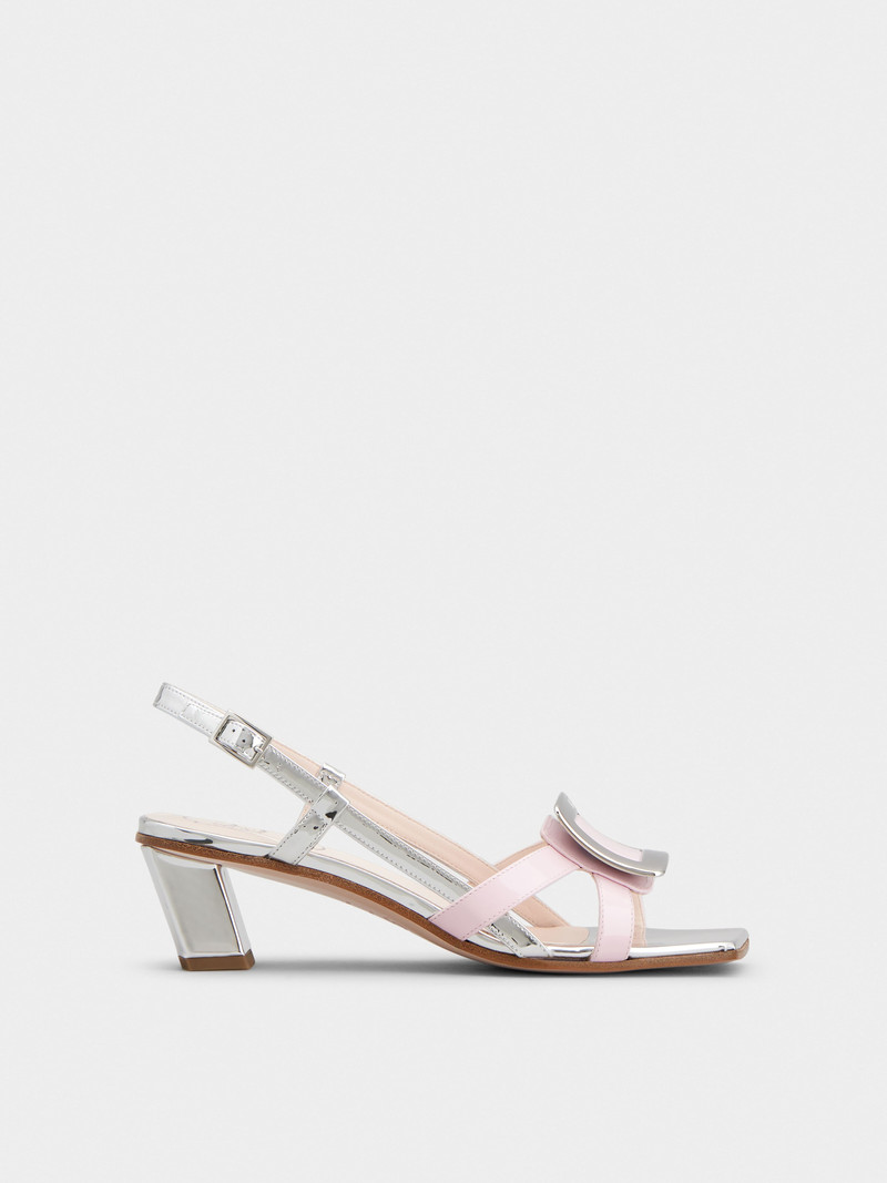 Belle Vivier Metal Buckle Sandals in Patent Leather 1