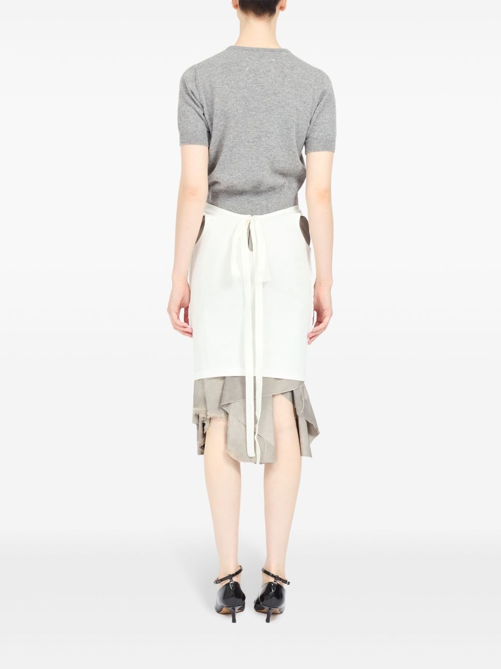 layered knee-length skirt - 5