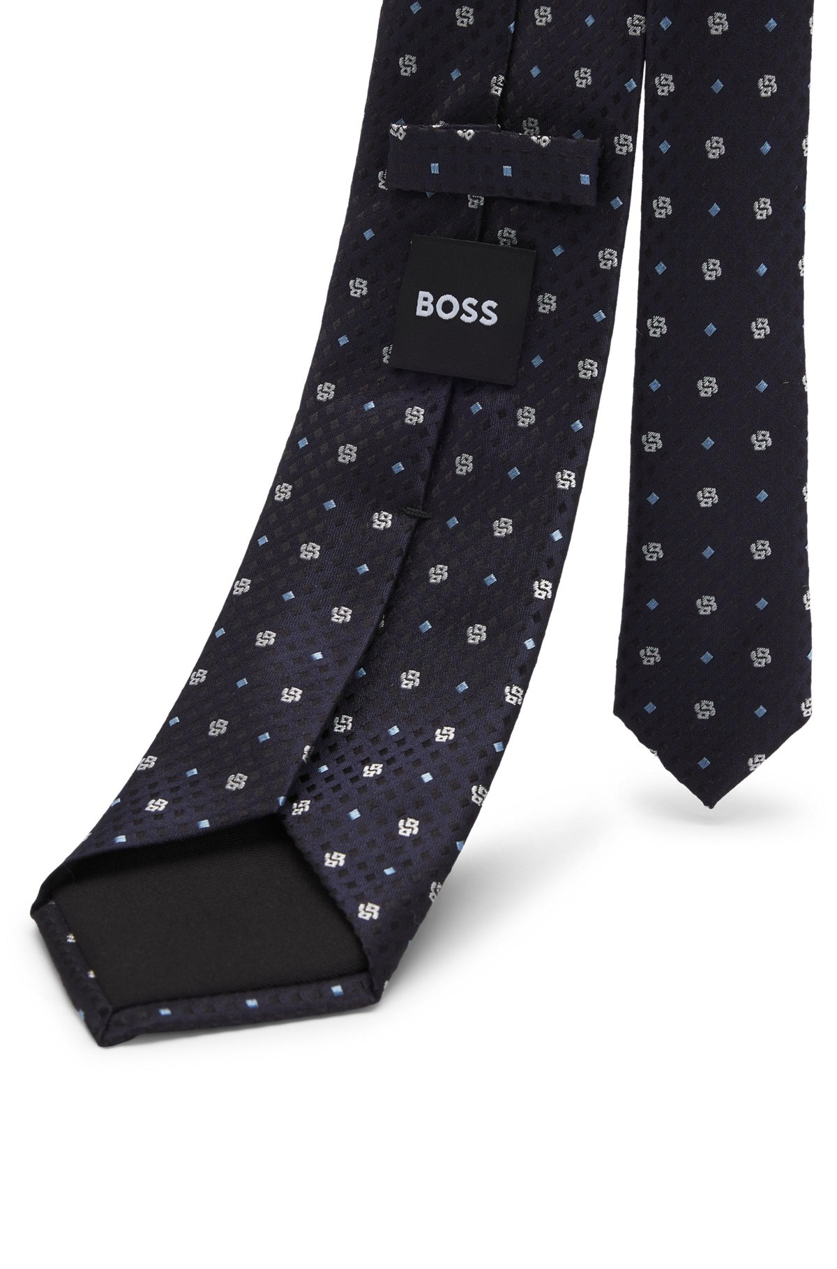 SILK TIE WITH JACQUARD DOUBLE B MONOGRAMS - 5