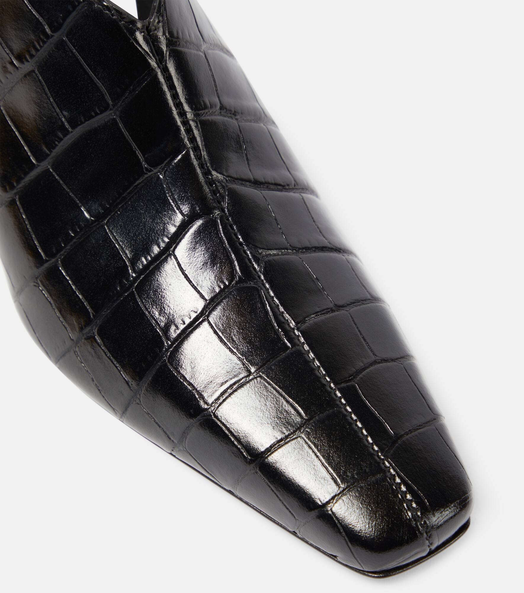 The Mid Heel Croco leather slingback pumps - 6