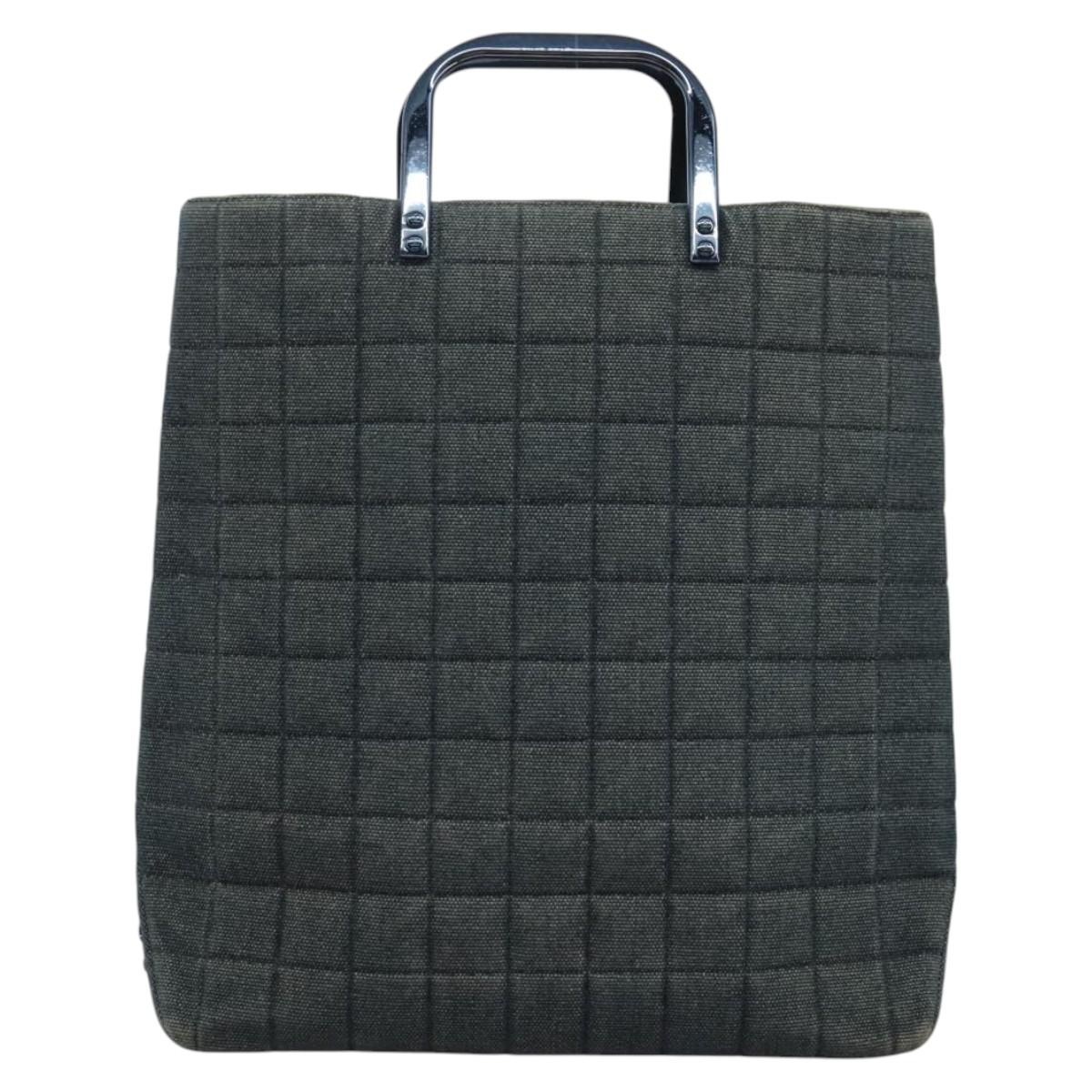 CHANEL Choco Bar Hand Bag Denim Blue CC - 13