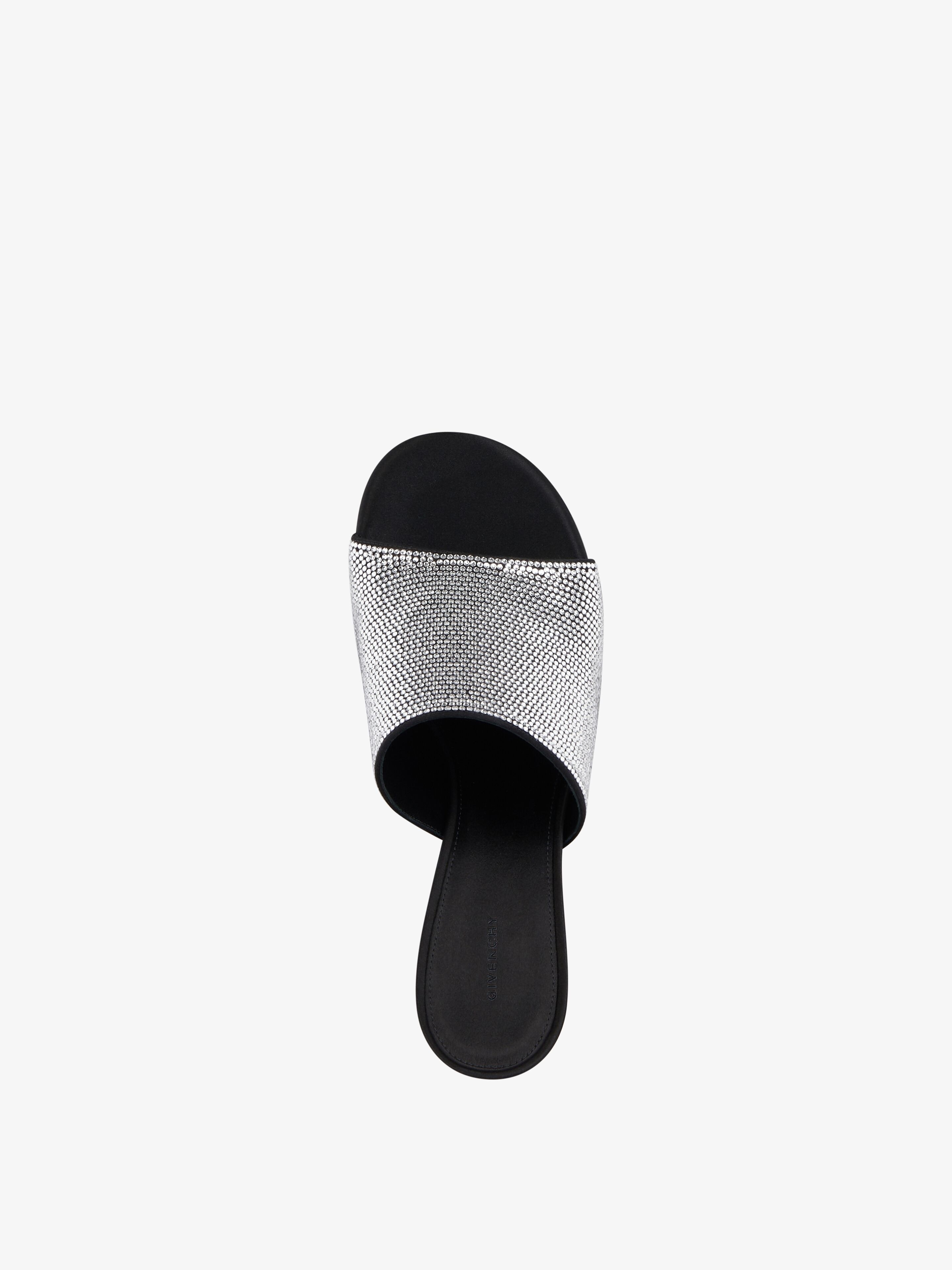 G CUBE MULES IN SATIN WITH STRASS - 4