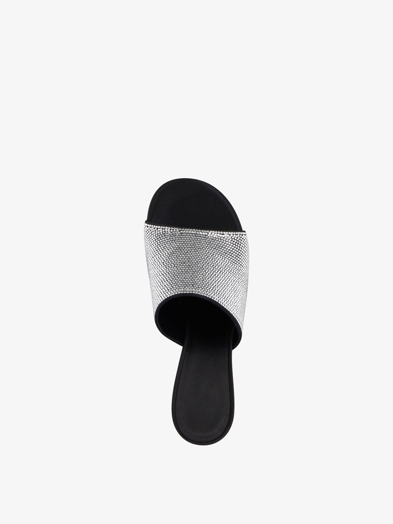 G CUBE MULES IN SATIN WITH STRASS 4