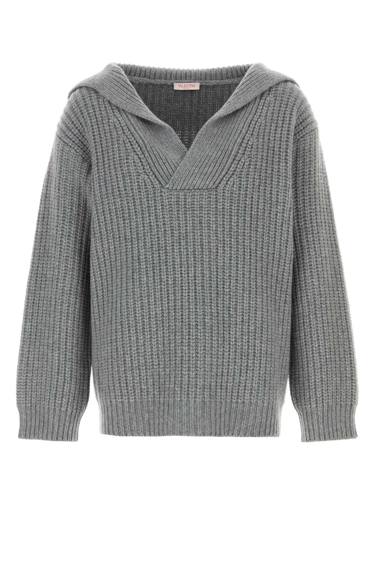 Tシャツ・カットソー VALENTINO GARAVANI Grey Cashmere Sweater Valentino Valentino Garavani Men Grey Cashmere Sweater