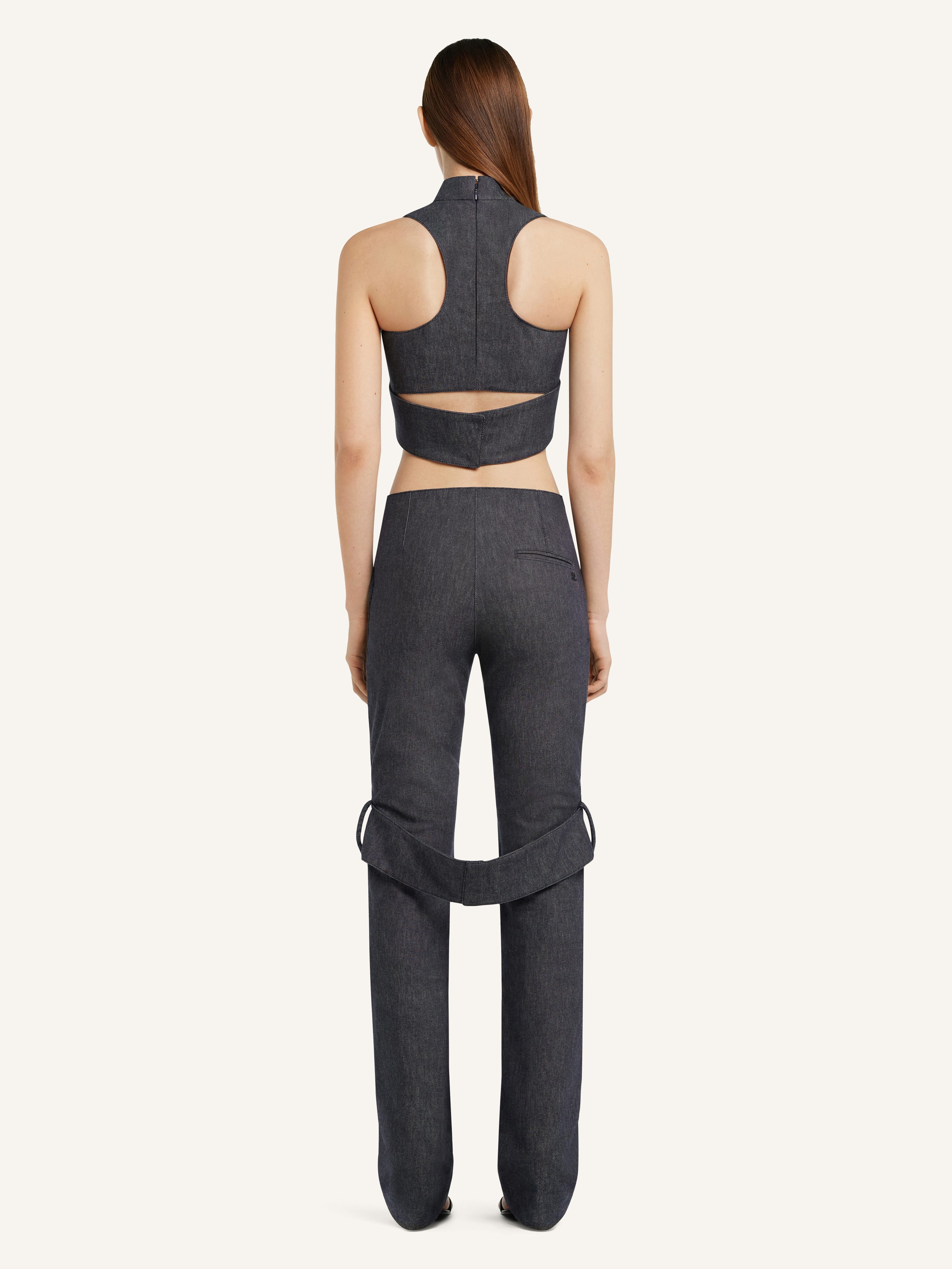 MOCKNECK DENIM TOP - 4