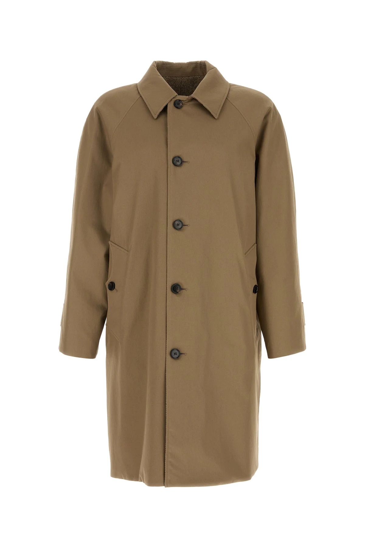 Mud gabardine reversible overcoat - 1