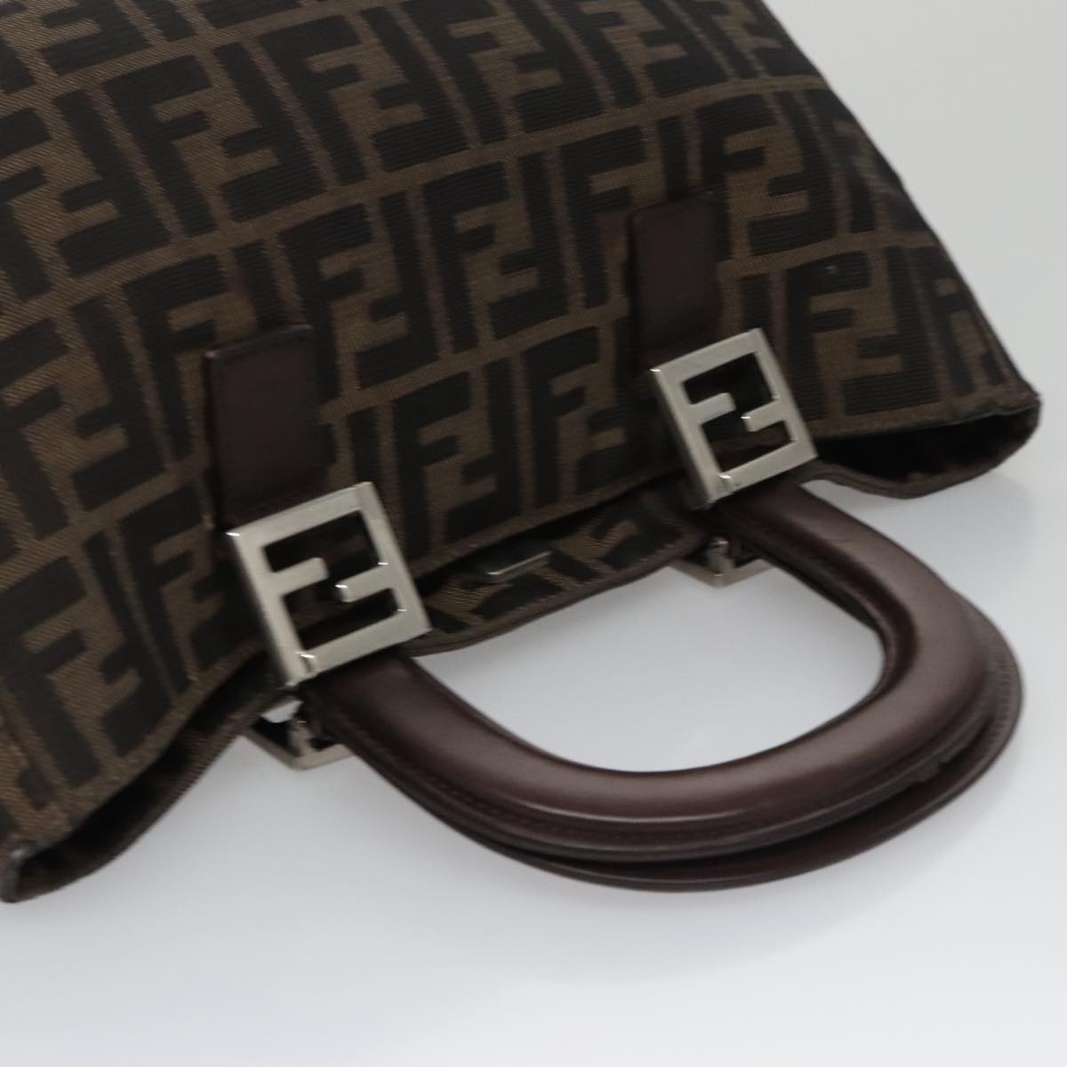 FENDI Zucca Canvas Tote Bag Brown Black - 6