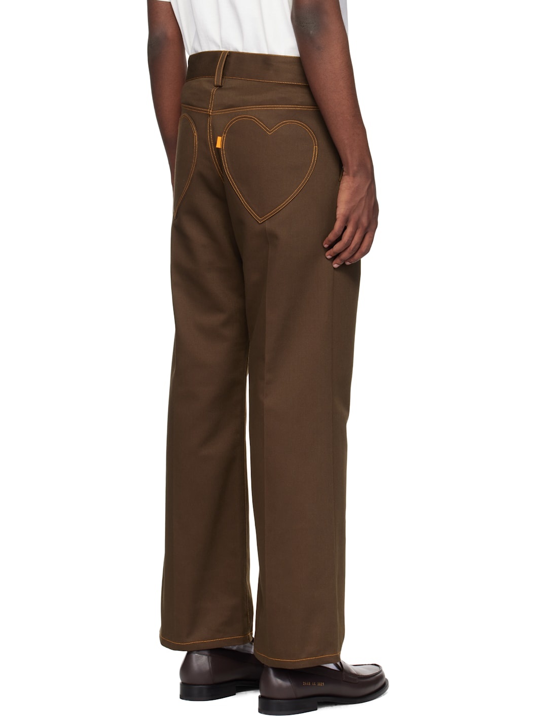 Brown Heart Icon Straight Trousers - 3
