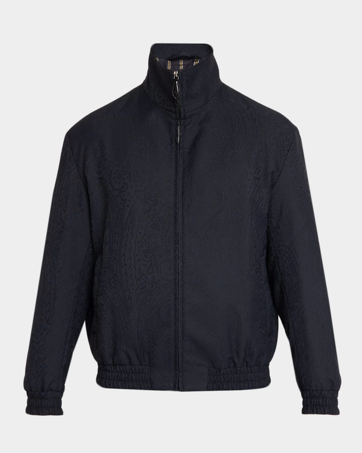 Men's Paisley Jacquard Zip-Front Jacket - 1