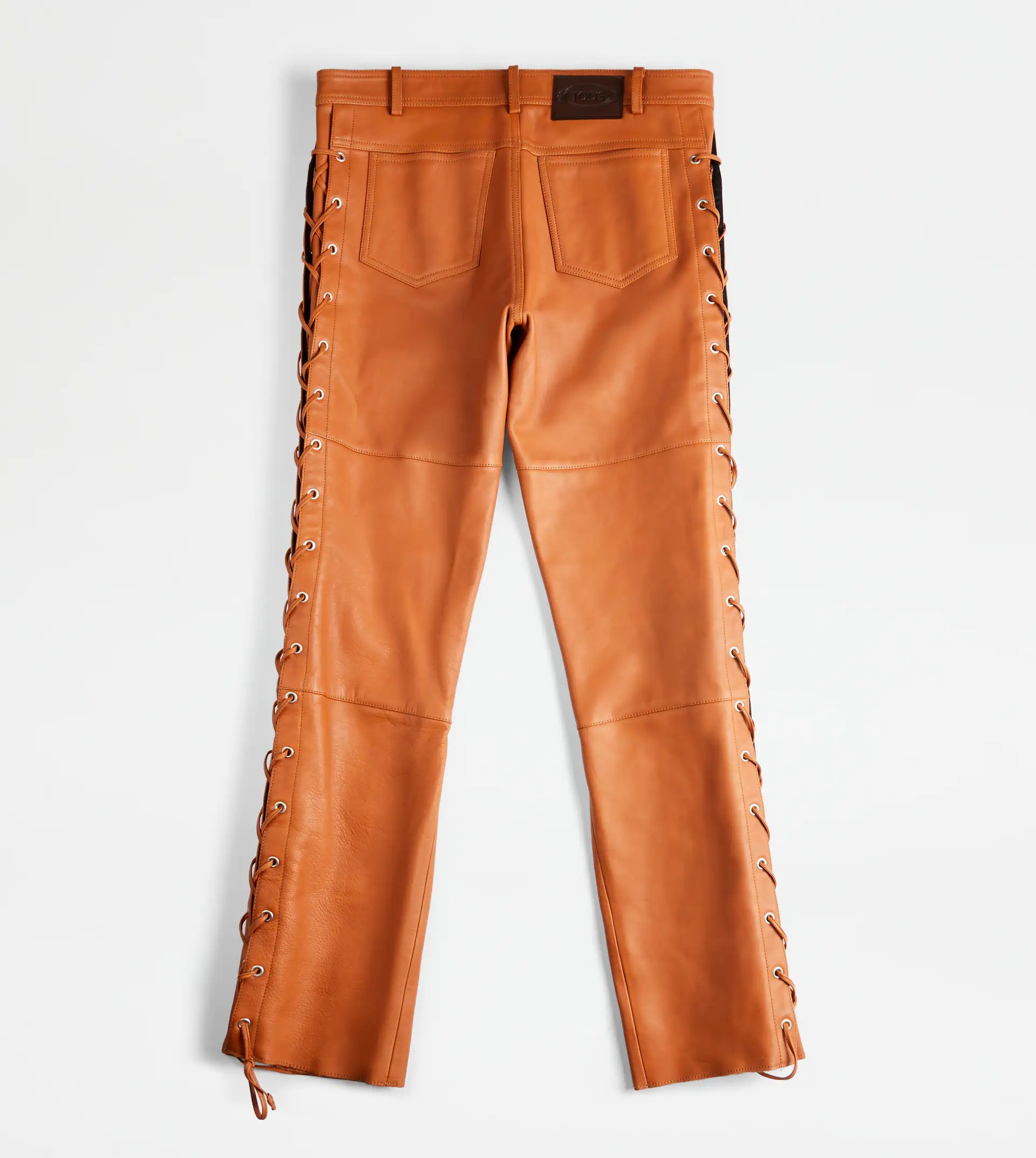 TOD'S TROUSERS IN LEATHER - BROWN - 8
