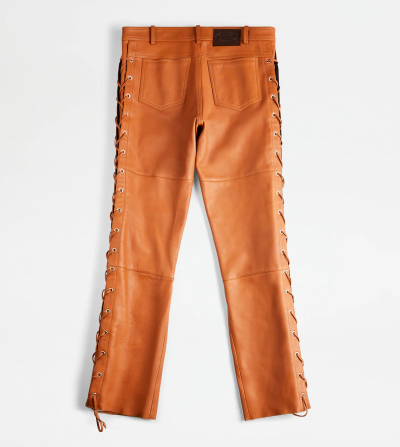 TOD'S TROUSERS IN LEATHER - BROWN 8