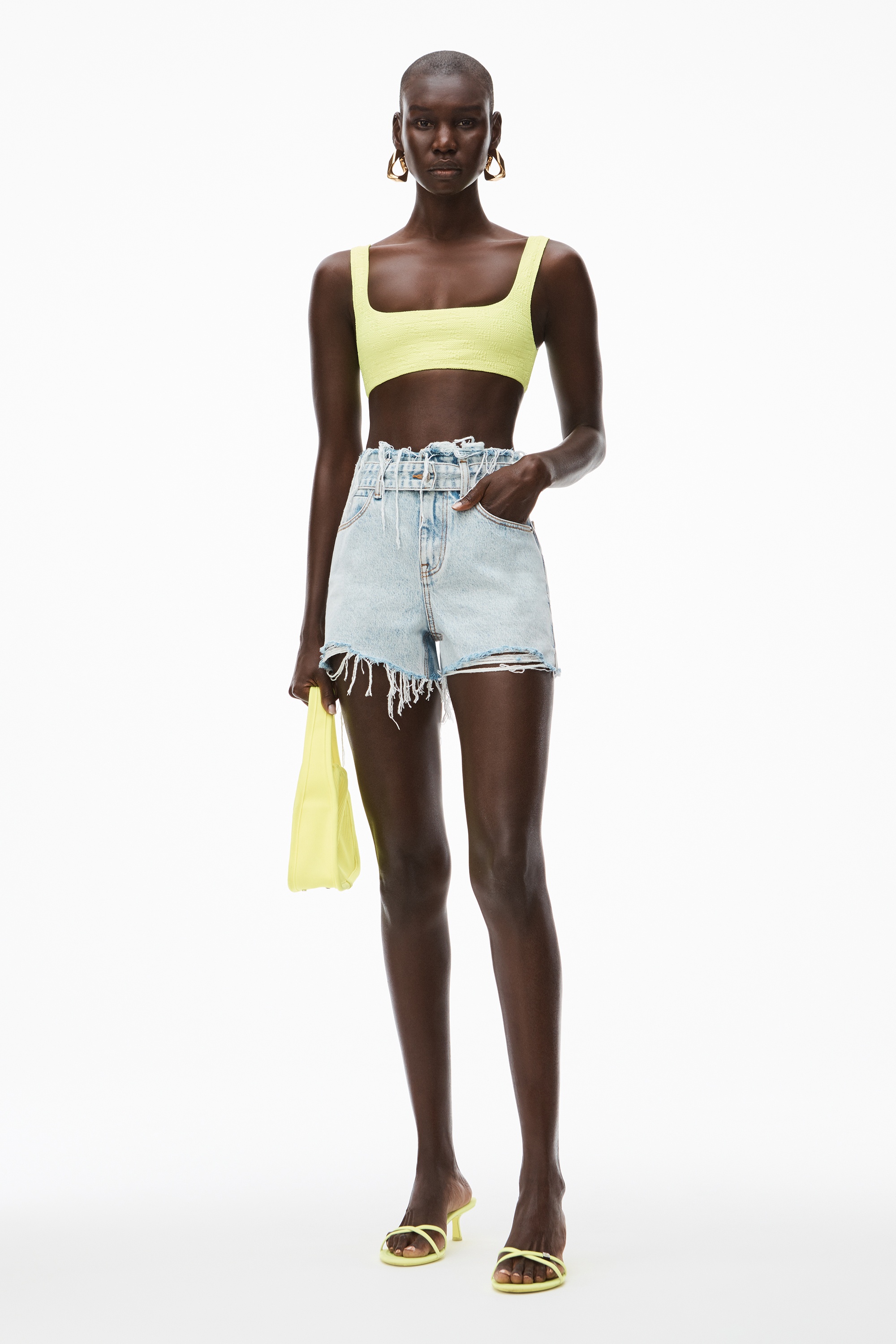BIKINI TOP IN TEXTURED LOGO JERSEY - 6