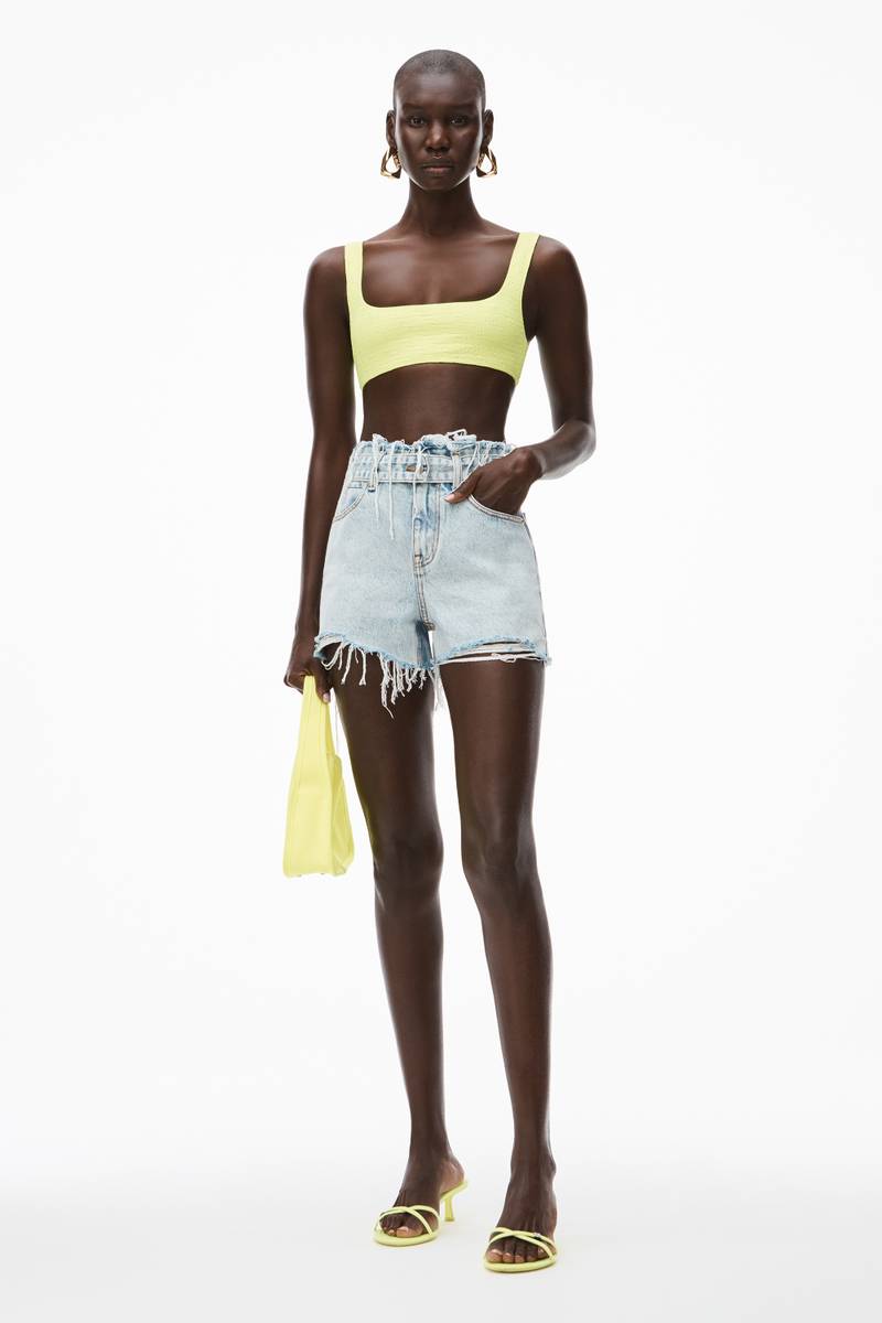 Alexander Wang BIKINI TOP IN TEXTURED LOGO JERSEY outlook