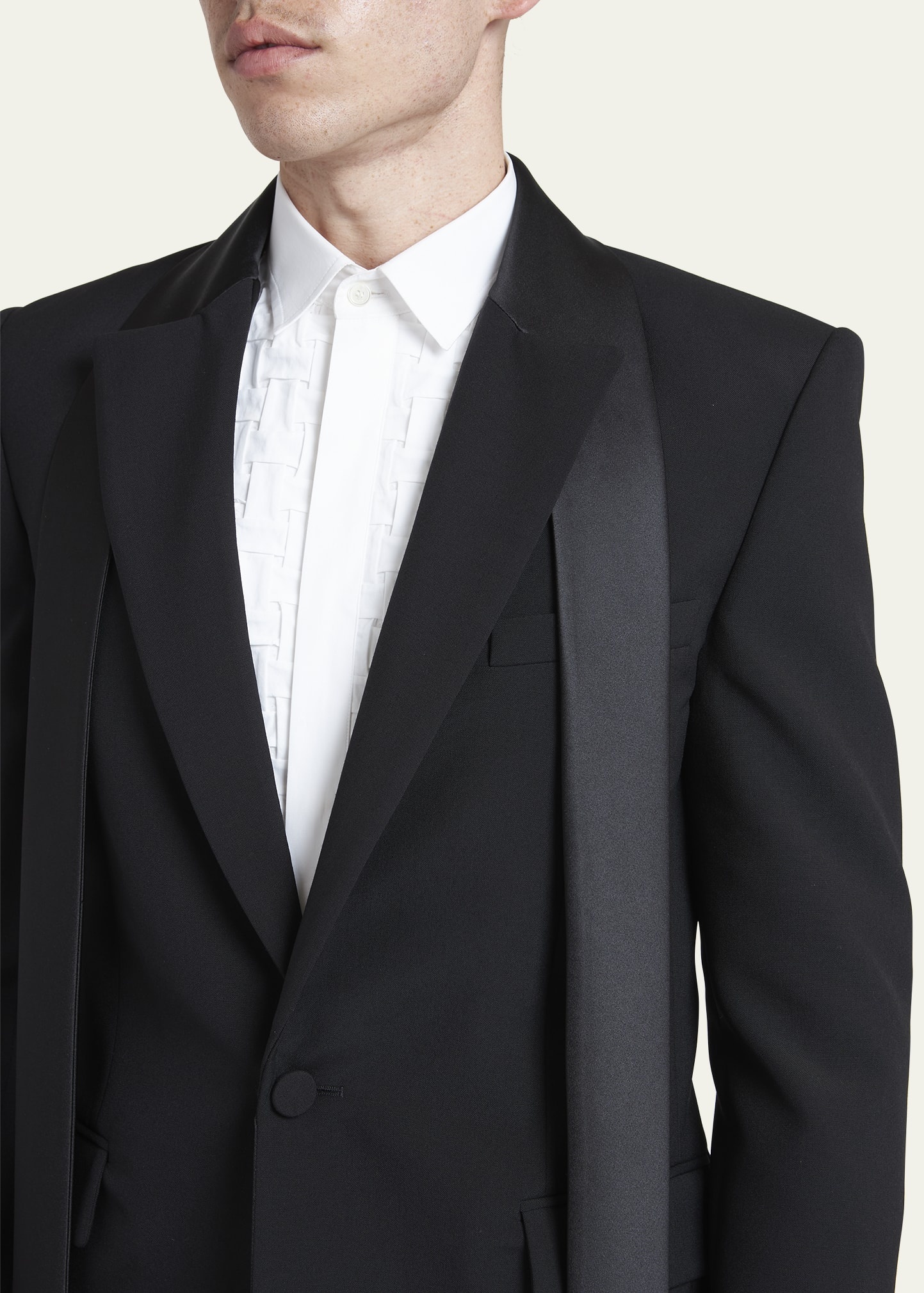 Men's Tuxedo Jacket with Satin Strings - 5