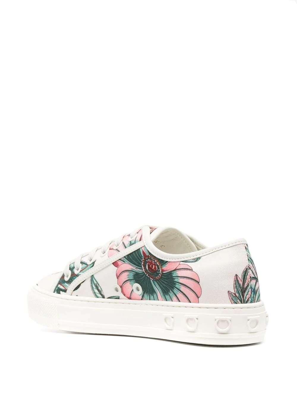 Papavero-print low-top sneakers - 3