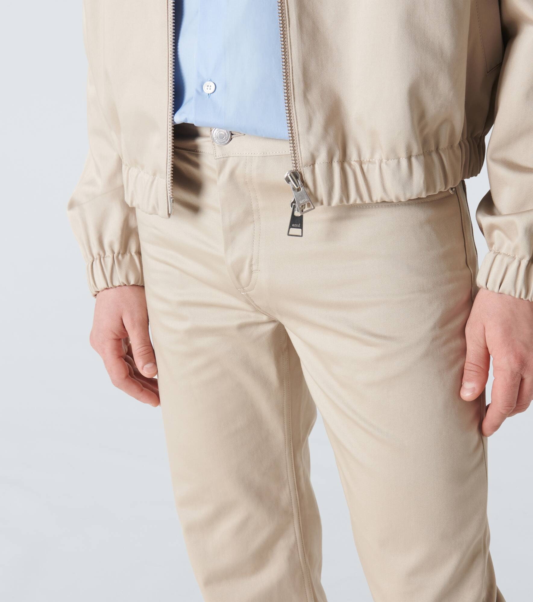 Cotton satin straight pants - 5