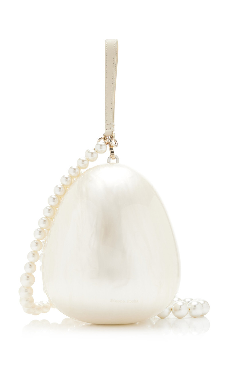 Large Egg Embellished Bag white 6