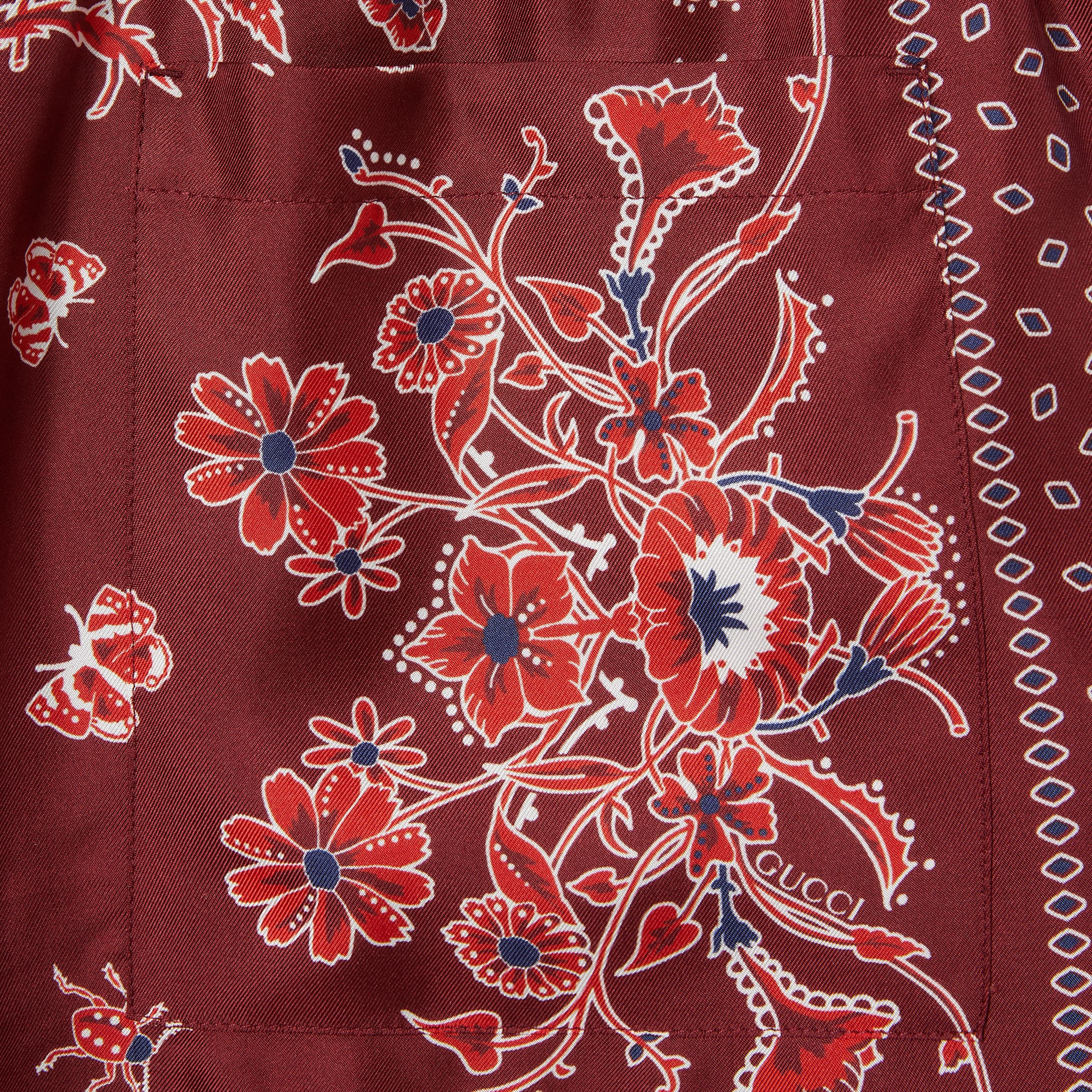 Printed silk twill shorts - 6