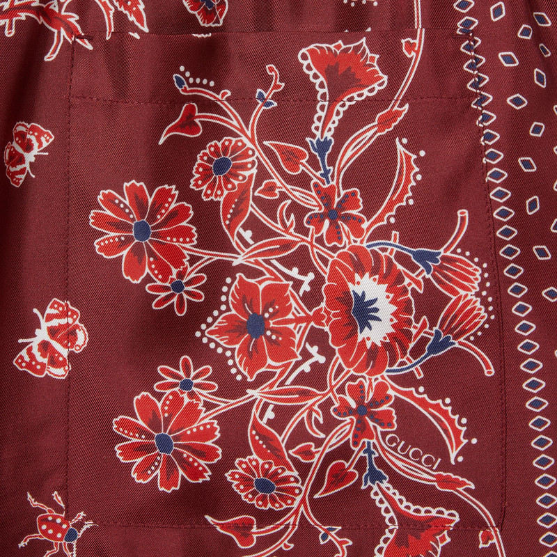 Printed silk twill shorts 6