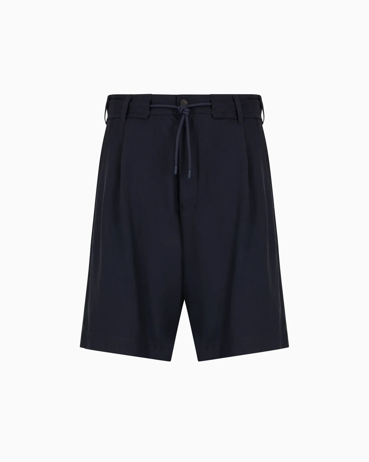 ASV PEACHSKIN LYOCELL BERMUDA SHORTS WITH DARTS AND DRAWSTRING - 1