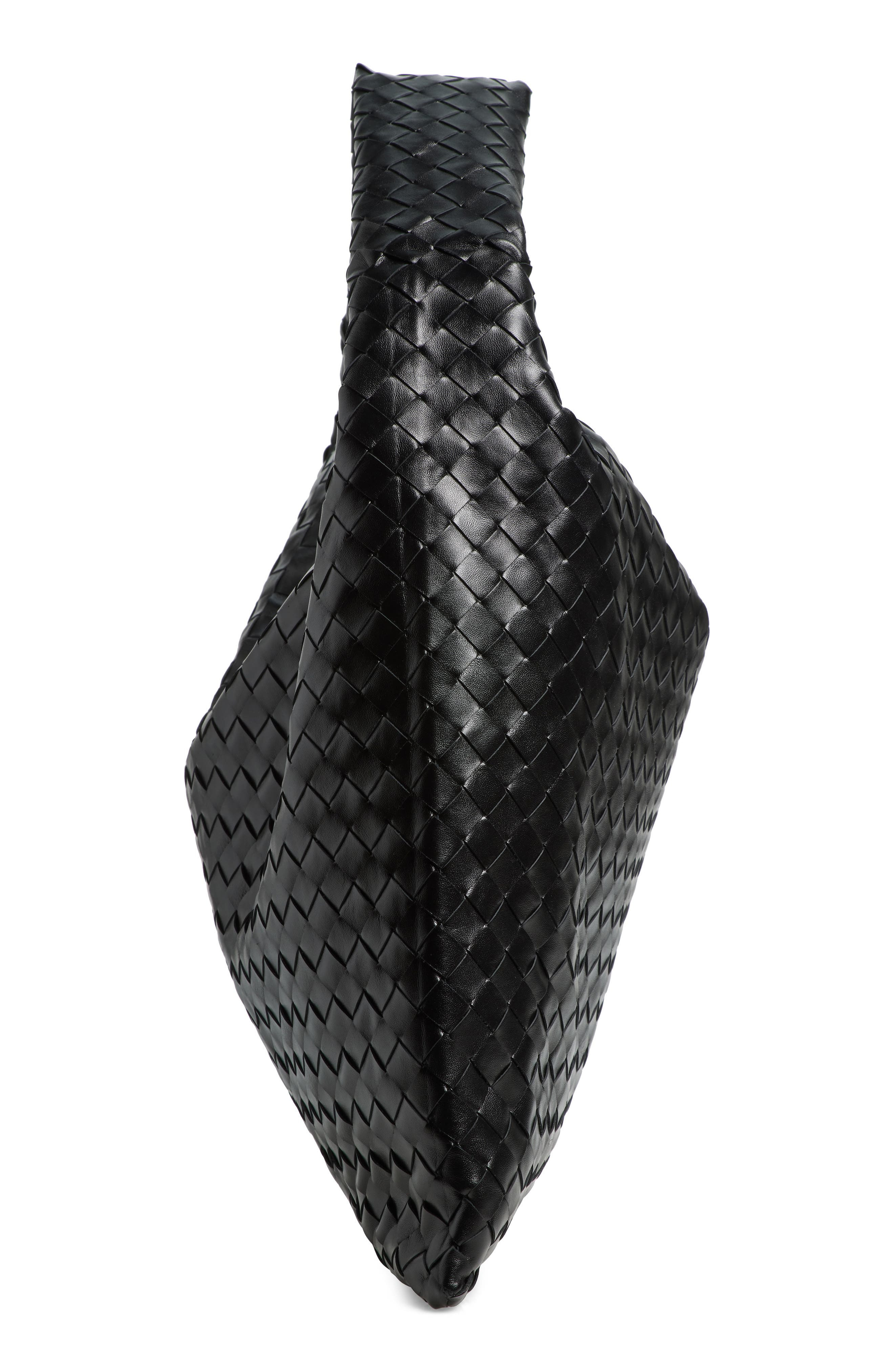 Bottega Veneta Large Hop Intrecciato Leather Hobo Bag in 1019 Black-M Brass at Nordstrom - 6