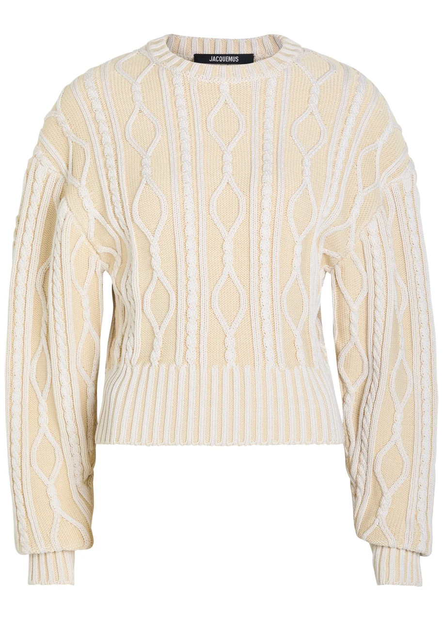 Jacquemus La Maille Amelo Cable-knit Cotton Jumper - 1