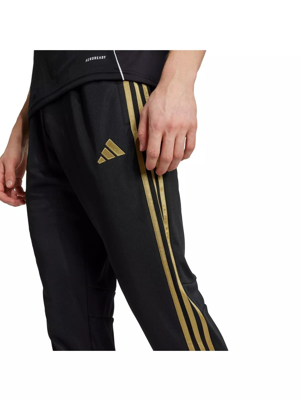 Men's Tiro 25 Essentials Training Tracksuit Bottoms -Black/Gold - 3
