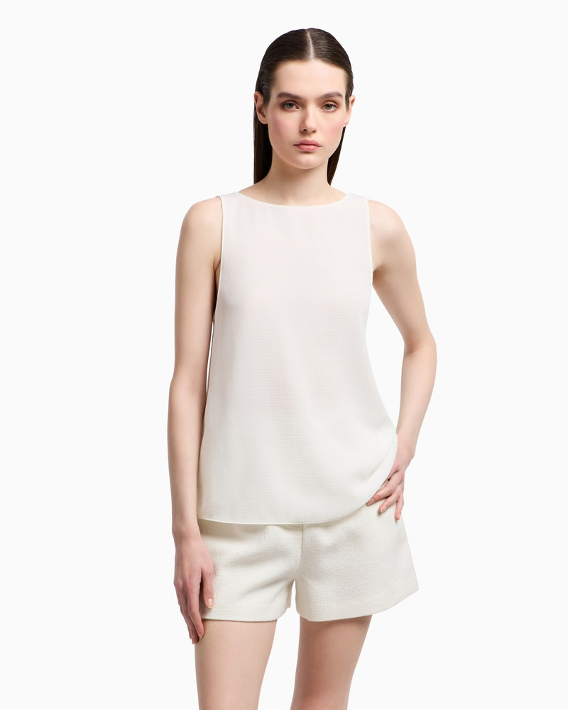 EMPORIO ARMANI TOP WITH FLUID CRÊPE PANEL AT THE BACK outlook