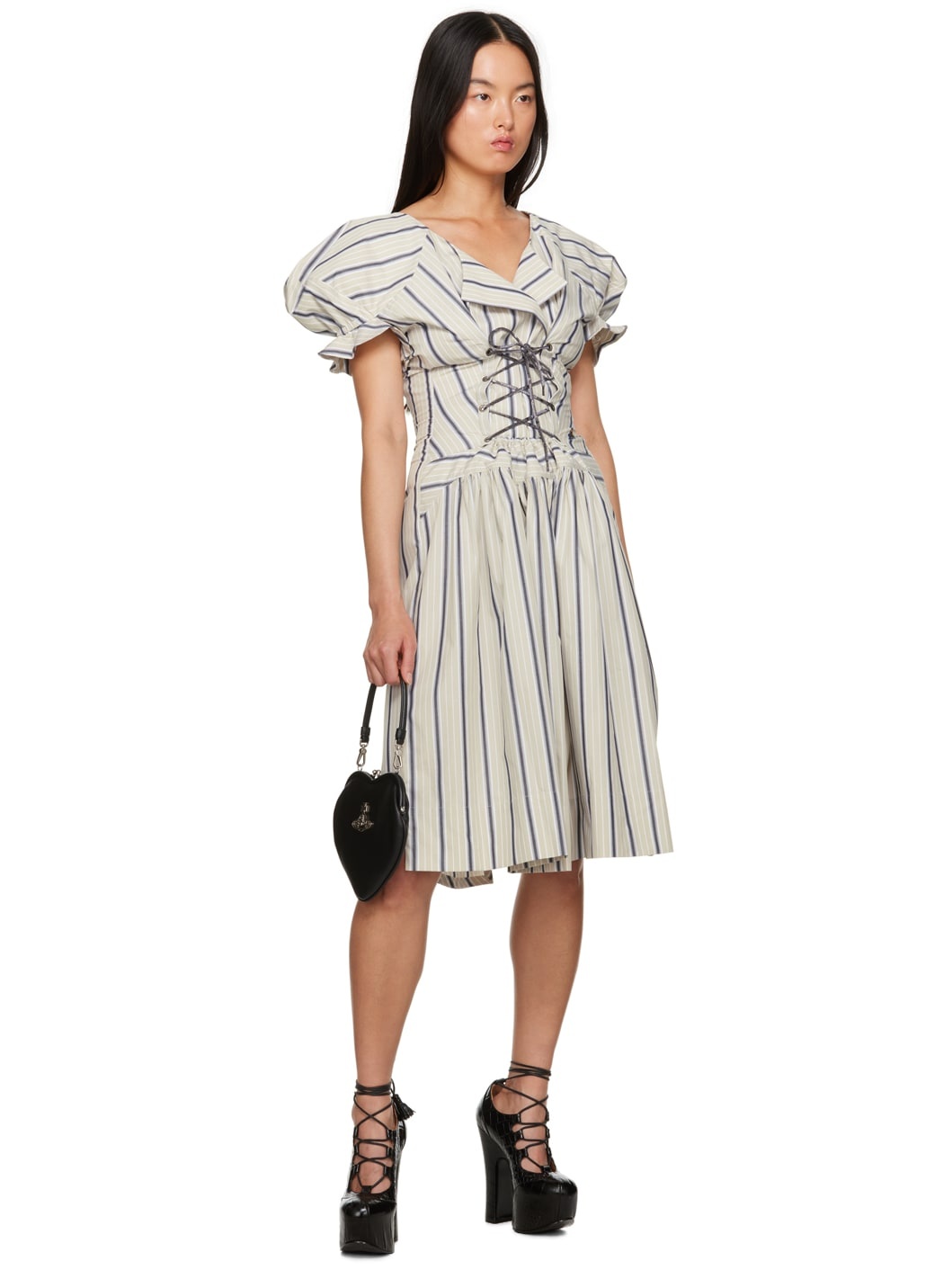【Vivienne Westwood】ケイト コットンポプリン ミディドレス Vivienne Westwood】ケイト コットン ポプリン ミディドレス