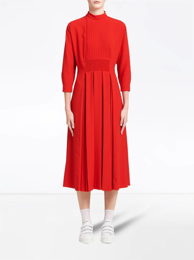 Prada pleated midi dress outlook