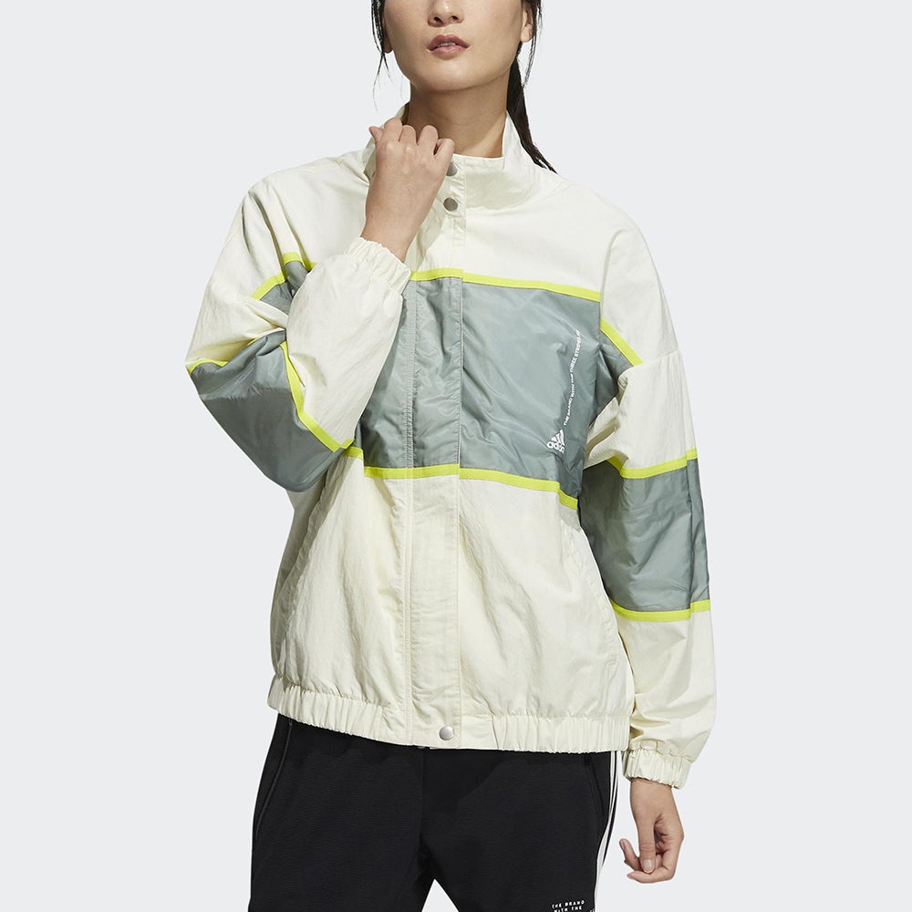 (WMNS) adidas W Word Wv Jkt Stand Collar Training Woven Sports Jacket Colorblock GM0683 - 2