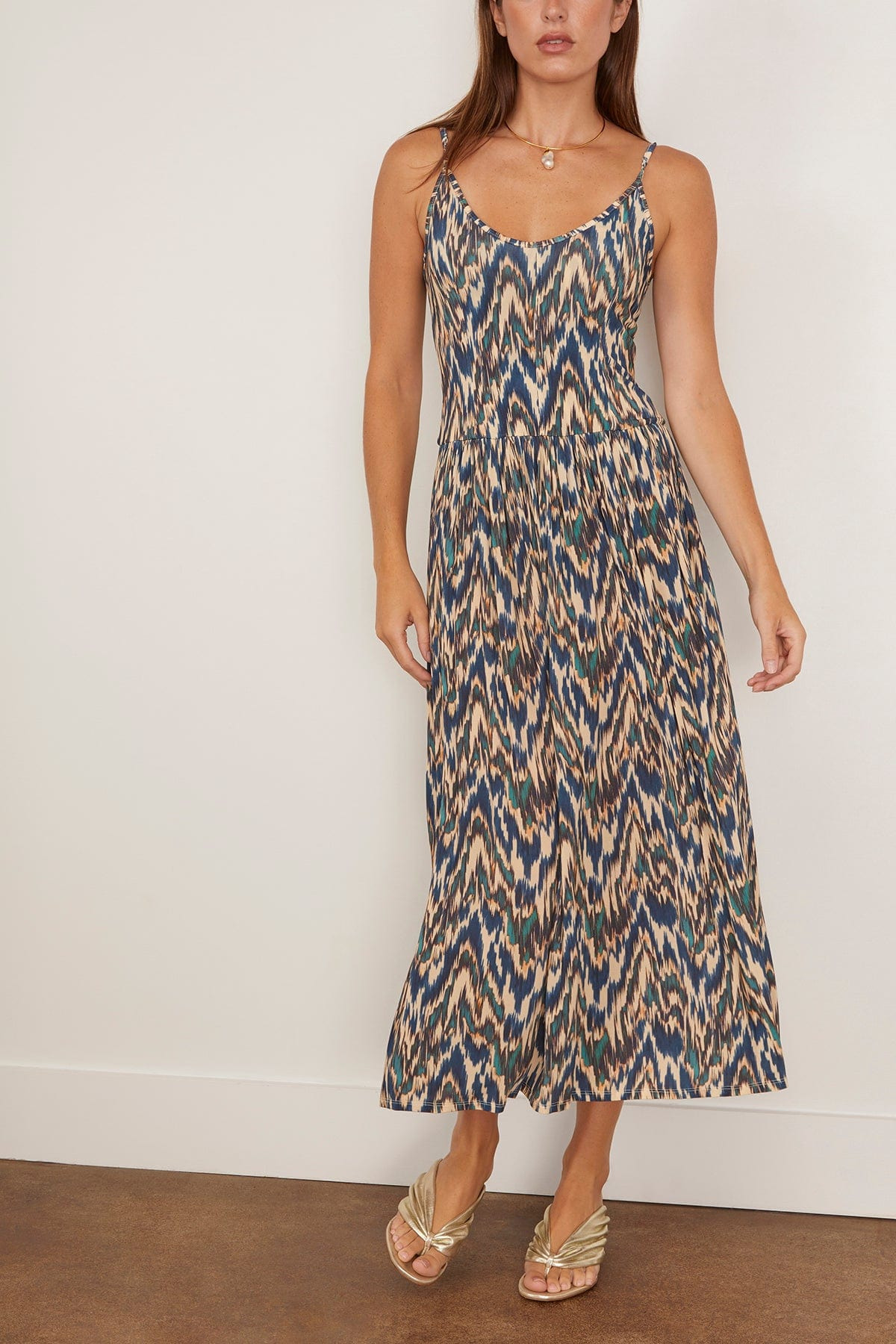 Idalia Fitted Midi Dress in Riverslate - 3
