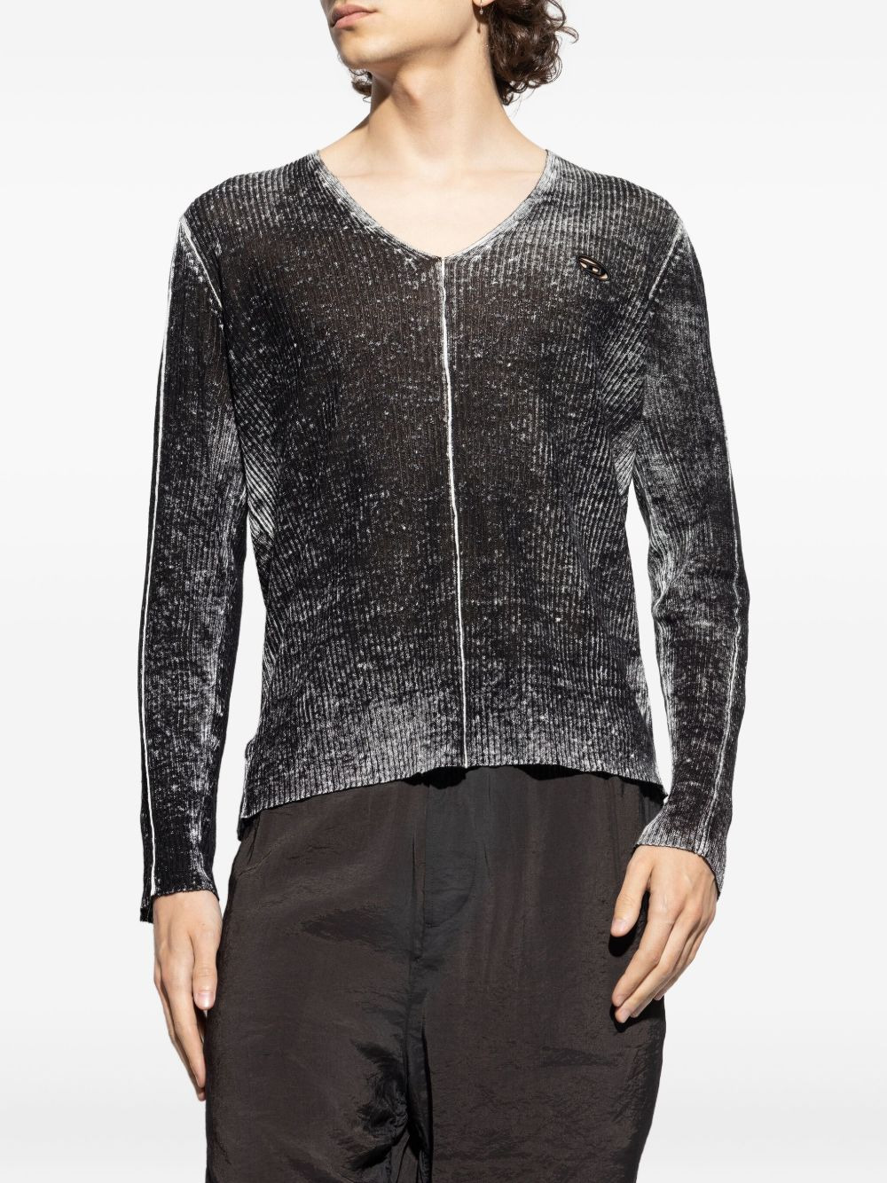 Robbel ribbed V-neck sweater - 3