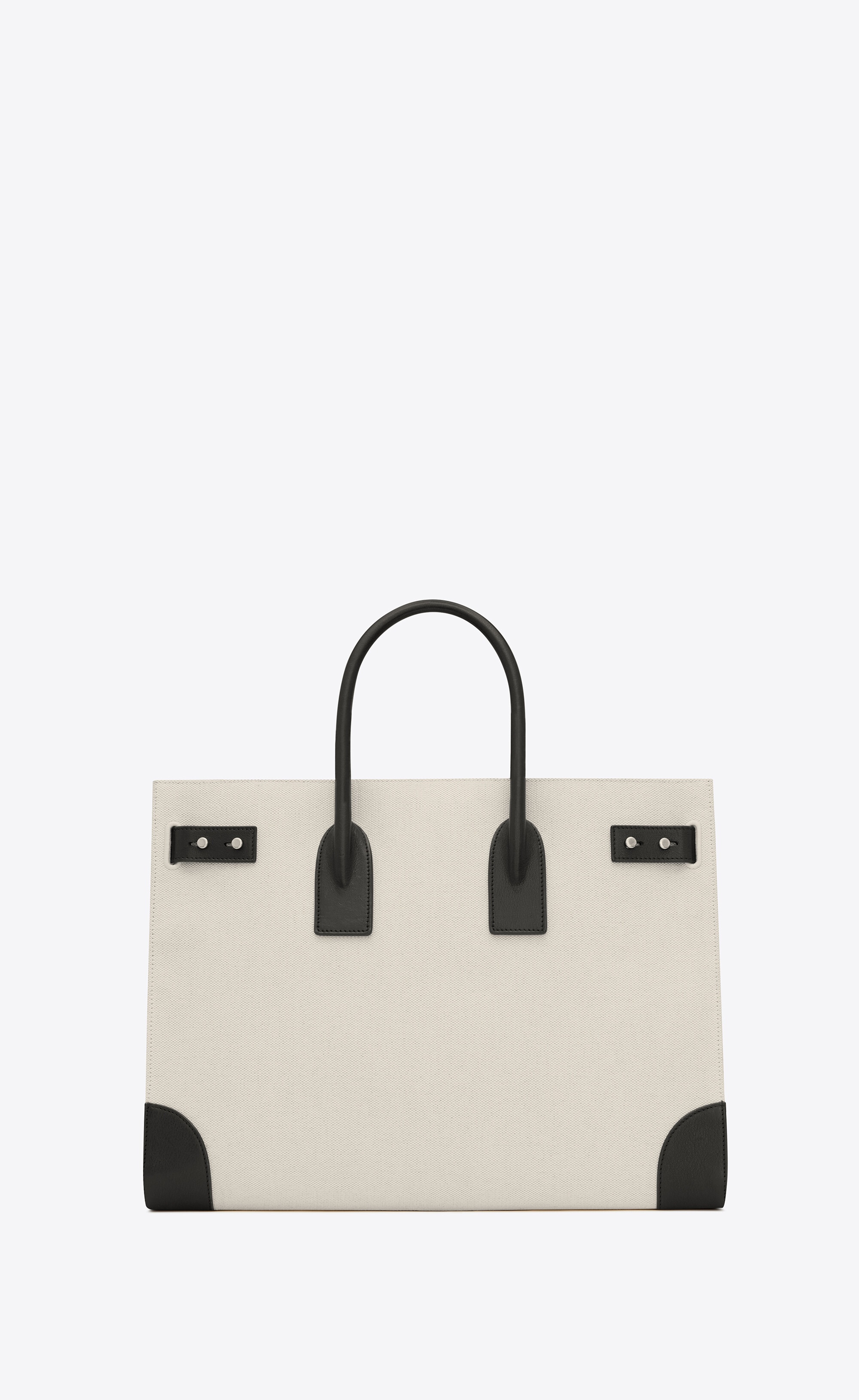 sac de jour thin large in canvas and leather - 2