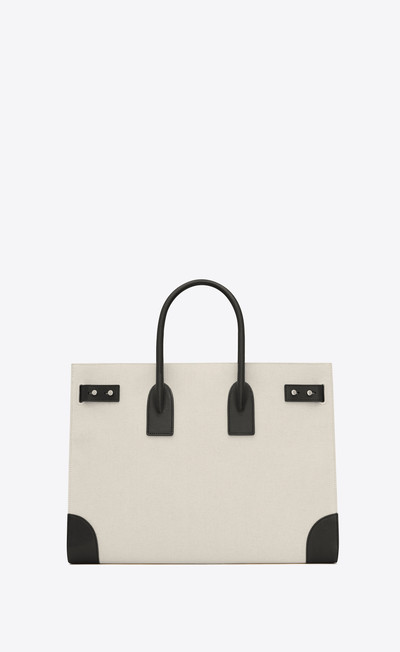 SAINT LAURENT sac de jour thin large in canvas and leather outlook