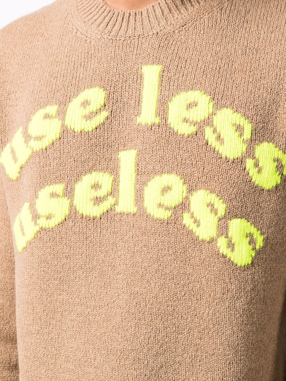 intarsia slogan wool-blend jumper - 5