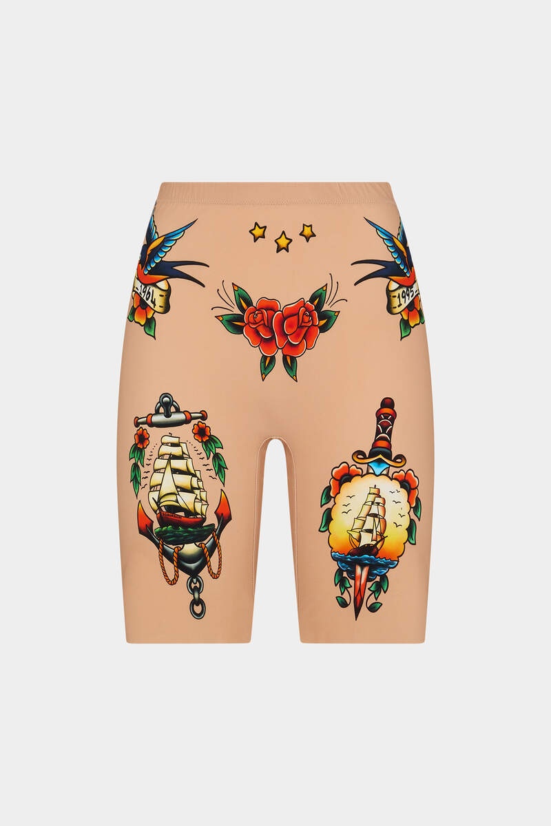 HONEY TATTOO CYCLING SHORTS - 1