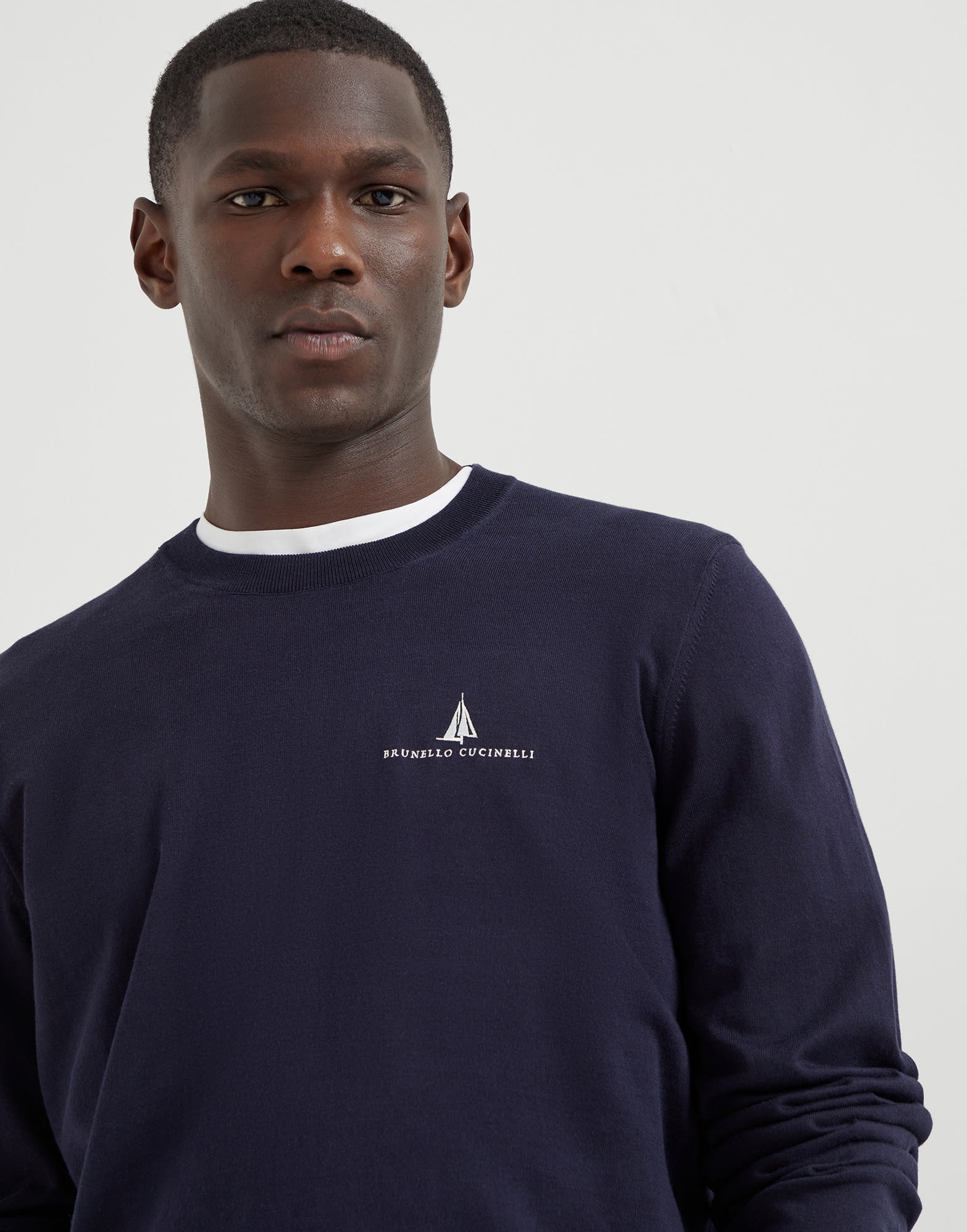 Cotton lightweight sweater with embroidery - 3