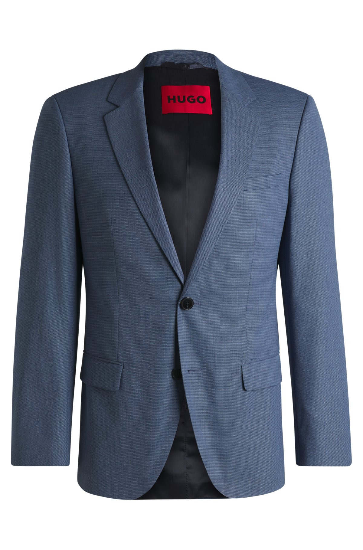 SLIM-FIT SUIT JACKET IN MOULINÉ PERFORMANCE-STRETCH CLOTH - 1