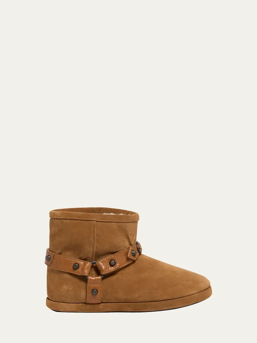 Alaska Soft Shearling-Lined Suede Ankle Booties - 1