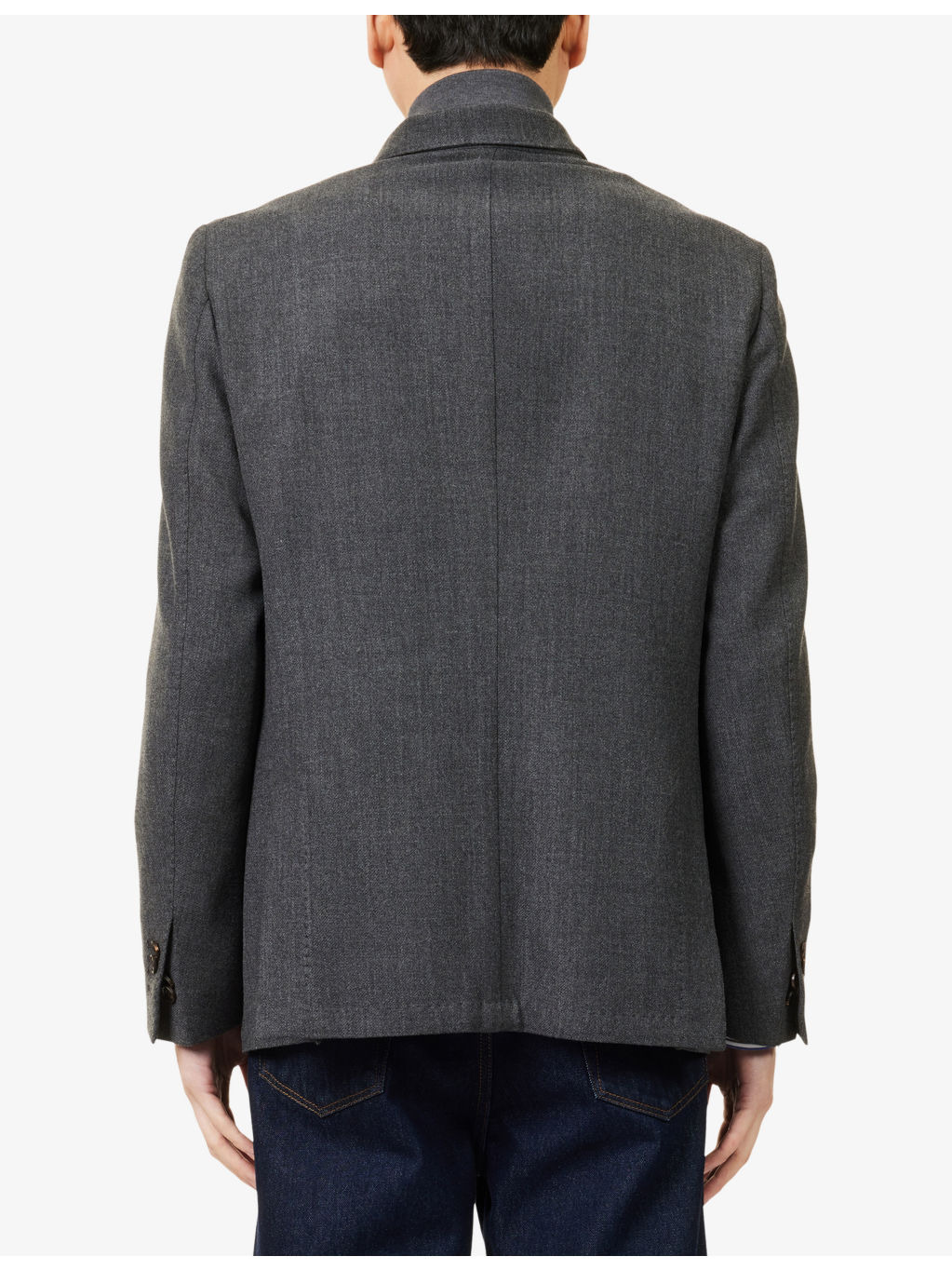 Single-Breasted Stand-Collar Wool-Cashmere Blend Jacket - 4